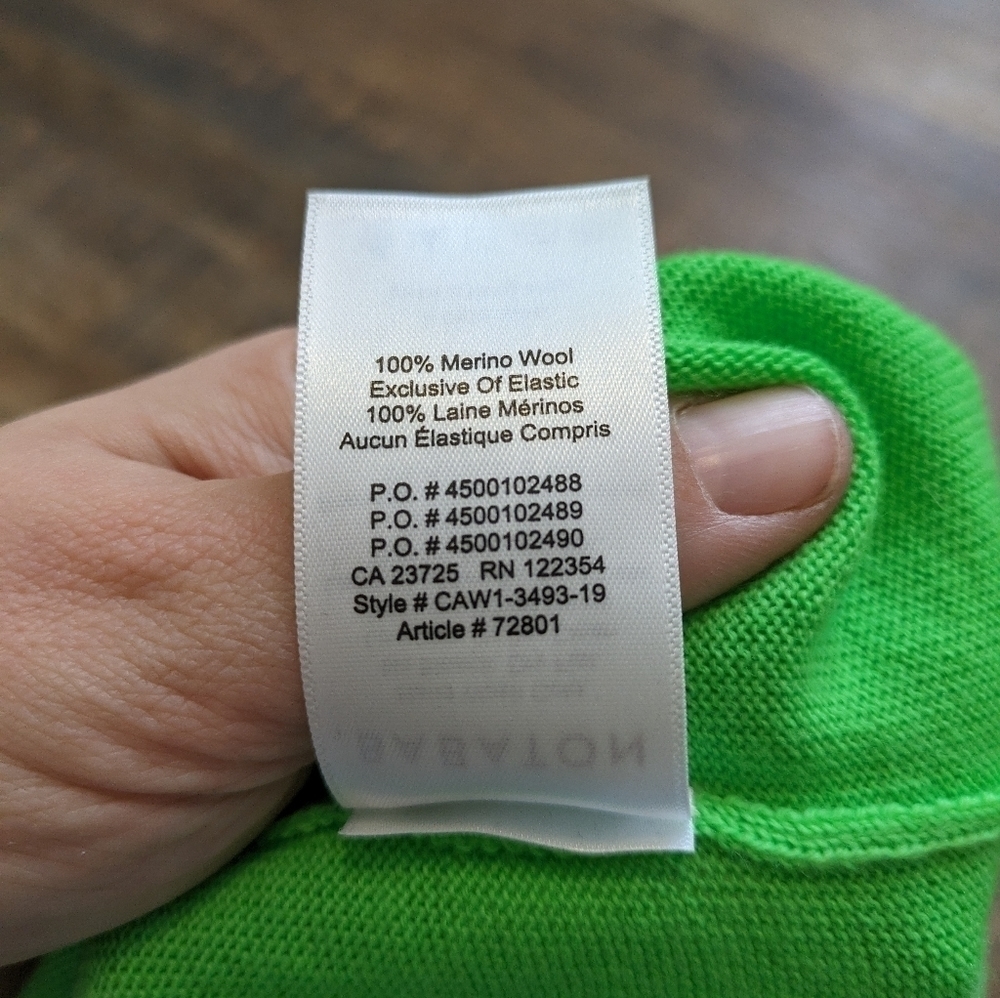Aritzia Babaton Nathaniel 100% merino wool sweater fluro lime green - Picture 10 of 11